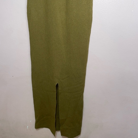 Revolve Enza Costa Ribbed Sleeveless Turtleneck Dress M in Olive - Picture 6 of 6